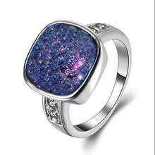 2017 Fashion Quality Gold Color Luxury Exaggerated Wedding Blue Zircon Crystal Rings Female Statement Jewelry Accessories