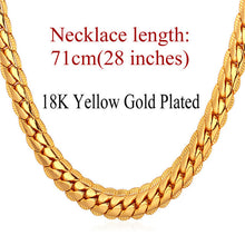 Men Chain Necklace Punk Black Gold color Cuban Necklaces Men Statement Necklace jewelry N739G