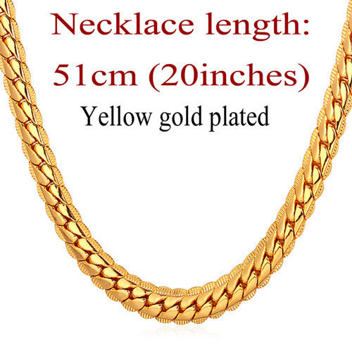 Men Chain Necklace Punk Black Gold color Cuban Necklaces Men Statement Necklace jewelry N739G