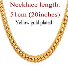 Men Chain Necklace Punk Black Gold color Cuban Necklaces Men Statement Necklace jewelry N739G
