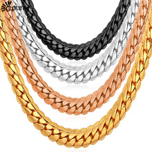 Men Chain Necklace Punk Black Gold color Cuban Necklaces Men Statement Necklace jewelry N739G