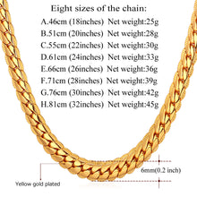 Men Chain Necklace Punk Black Gold color Cuban Necklaces Men Statement Necklace jewelry N739G