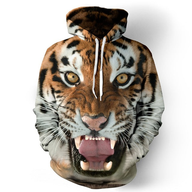 Vomint 2017 Men's Hoodie Explosion Lion 3D Digital Printing Fashion Hoodies Cap Windbreaker Jacket 3d Sweatshirts