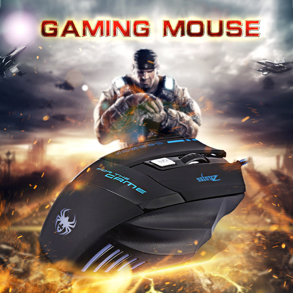 ZELOTES T80 Wired Gaming Mouse 7 Buttons Optical Professional Mouse Gamer Computer Mice For Laptops Desktops Raton Ordenador X7